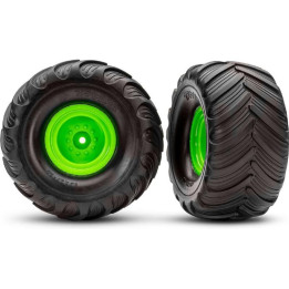 Traxxas kolo 2.0/3.0", disk zelený offset 19mm, pneu Terra Groove (pár)
