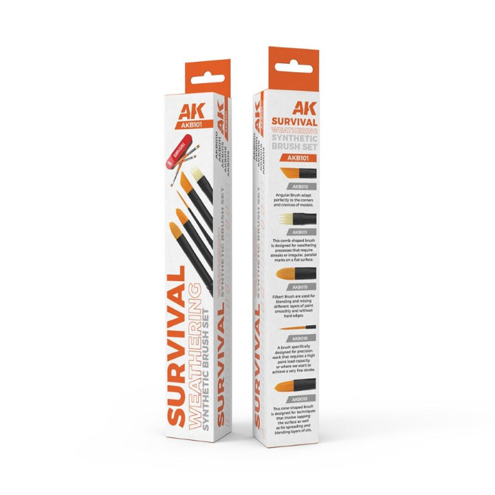 SURVIVAL WEATHERING BRUSHES SET – sada 5 štetcov na weathering