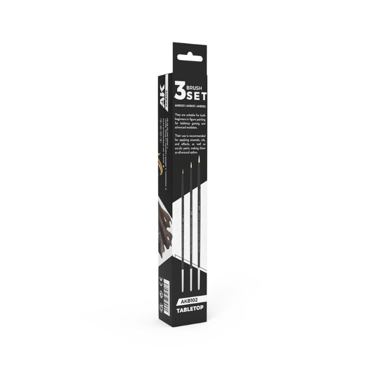 TABLETOP SYNTHETIC BRUSHES SET – sada 3 štetcov AK