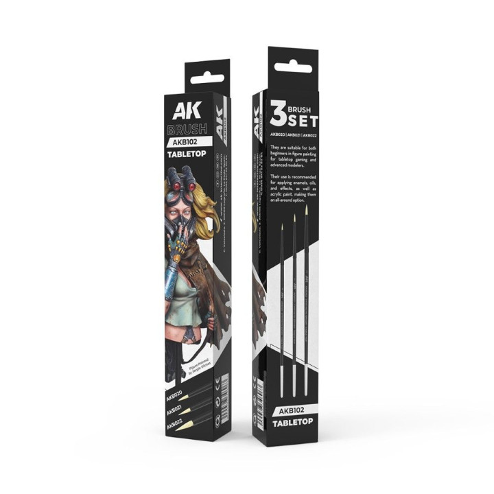 TABLETOP SYNTHETIC BRUSHES SET – sada 3 štetcov AK