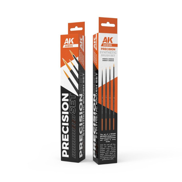PRECISION BRUSHES SET – sada 4 precíznych štetcov AK Interactive