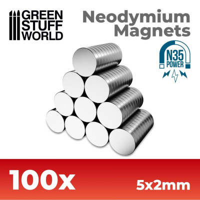 Neodymové magnety 5x2 mm N35 – 100 ks silné NdFeB magnety