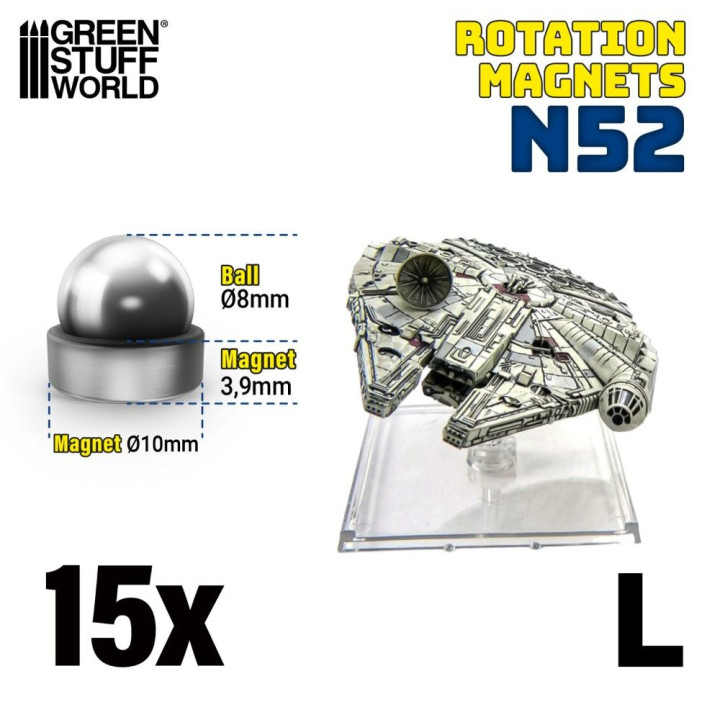 Rotačné magnety veľkosť L – silný magnetický držiak modelov