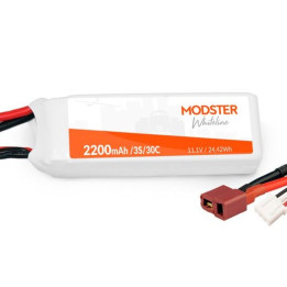 MODSTER LiPo 3S 11,1V 2200 mAh 30C T-Plug WhiteLine | RCSVET