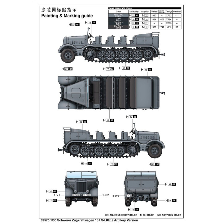 Trumpeter Sd.Kfz.9 Artillery Version 1/35 | RCsvet