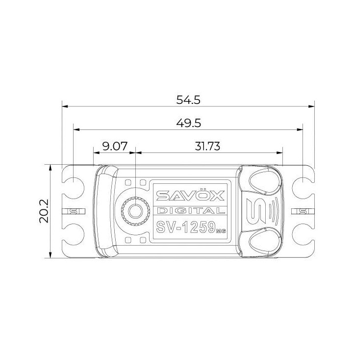 SV-1259MG HiVOLT digitální servo - LOW PROFILE (22kg-0,075s/60°)