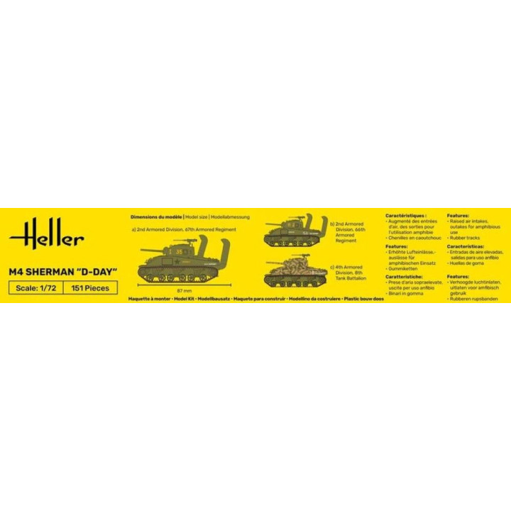 Heller STARTER KIT M4 Sherman D-Day 1:72 | RCsvet