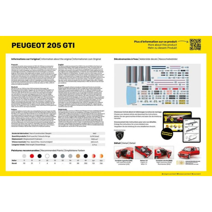 Heller STARTER KIT Peugeot 205 GTI 1:24 | RCsvet