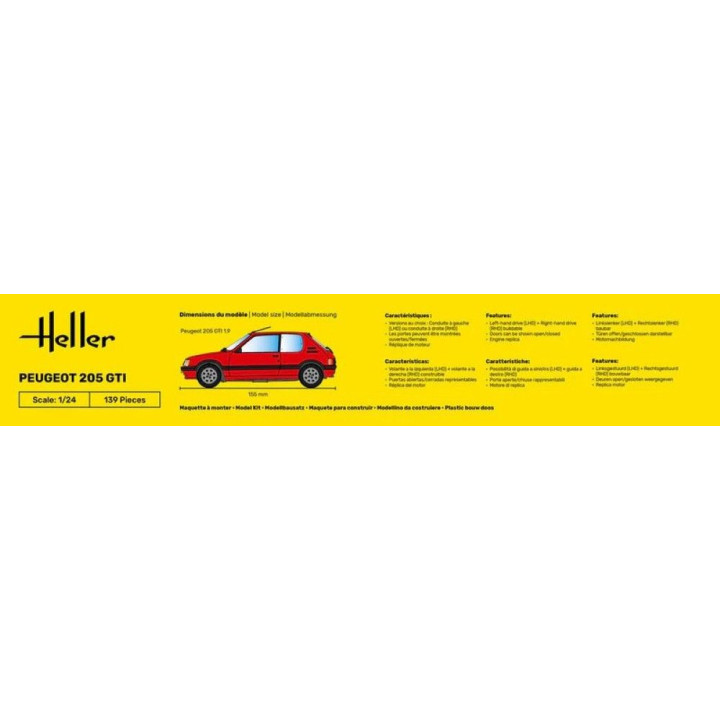 Heller STARTER KIT Peugeot 205 GTI 1:24 | RCsvet