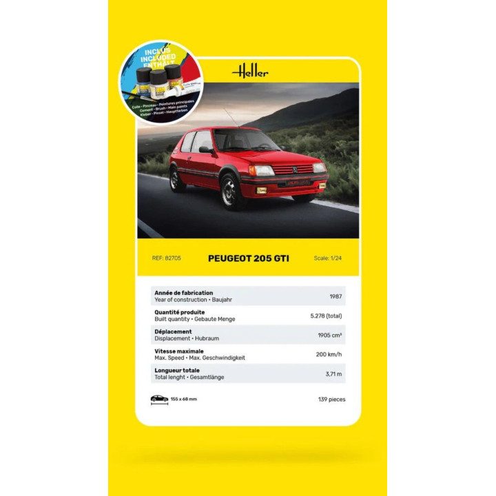 Heller STARTER KIT Peugeot 205 GTI 1:24 | RCsvet