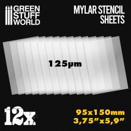 Small Mylar Stencil Sheets x12 Green Stuff World | RCsvet