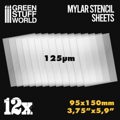 Small Mylar Stencil Sheets x12 Green Stuff World | RCsvet