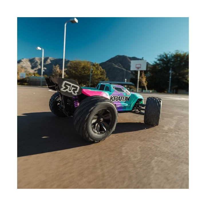 Arrma Mini Kraton 3S DSC BLX 1:16 4WD RTR tyrkysová/růžová