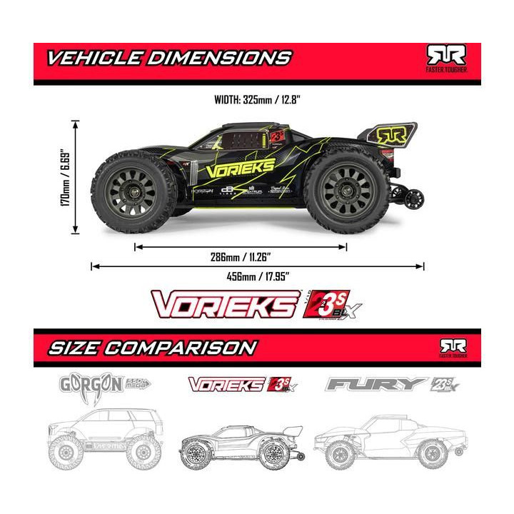 Arrma Vorteks 223S BLX DSC 2WD 1:10 RTR modrá