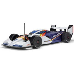 RC model auta Arrma Limitless 8S BLX 1:7 je silniční speciál v designu formule pro zkušené řidiče s rychlostí přes 110 km/h, respektive až 190 km/h s obsaženým rychlostním paketem. Střídavý motor a regulátor Spektrum 160A, výkonné servo, vysílač...