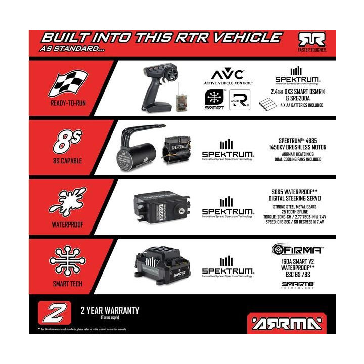Arrma Limitless 8S BLX 1:7 4WD AVC RTR bílá/modrá