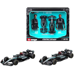 Bburago Mercedes-AMG F1 W15 (2024) 1:43 (dárkový set 2ks)