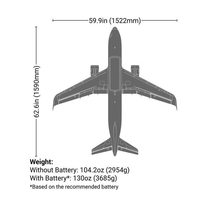 E-flite Airbus A320neo 1.5m EDF AS3X+ SAFE Select BNF Basic