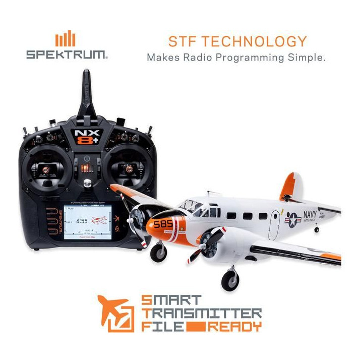 E-flite Beechcraft D18/RC-45J 1.5m BNF Basic AS3X+ SAFE Select