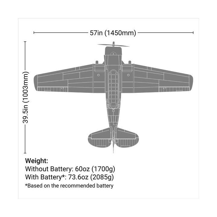 E-flite SNJ-5/AT-6 Texan 1.5m AS3X+ SAFE Select BNF Basic