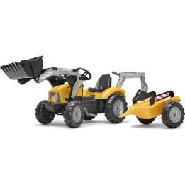 FALK - Šlapací traktor SuperBuilder s nakladačem, rypadlem a vlečkou
