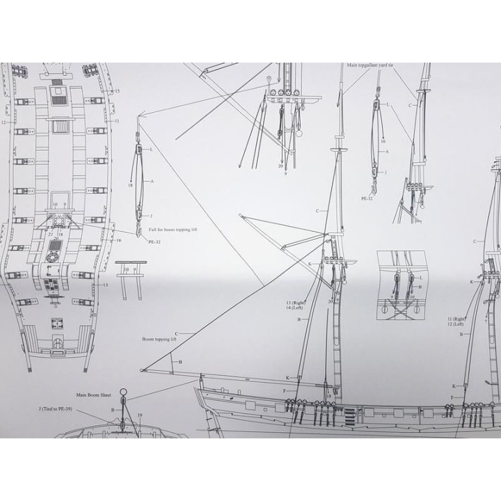 Vanguard Models HM Brig Harpy 1796 1:64 kit + měděné plankování