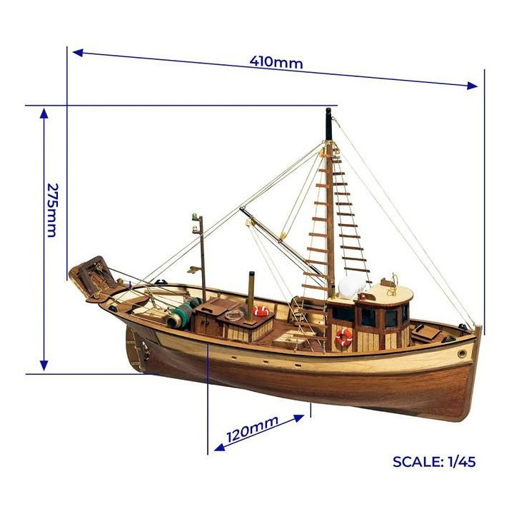 OCCRE Palamos rybářská loď 1:45 kit