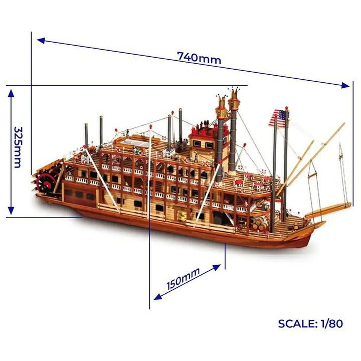 OCCRE Mississippi kolesový parník 1:80 kit