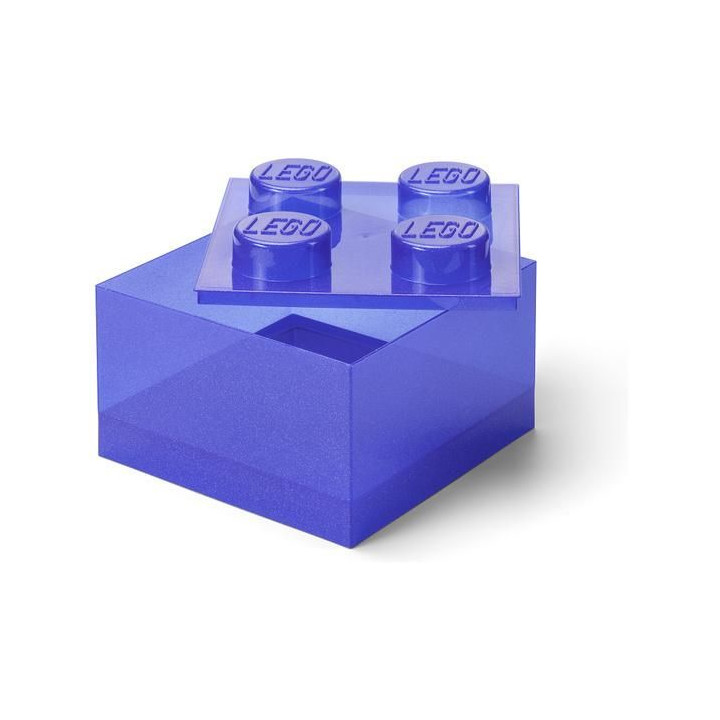 LEGO úložný box s víkem 250x250x180mm - třpytivá fialová
