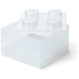 LEGO úložný box s víkem 250x250x180mm - třpytivá průhledná