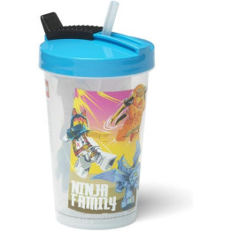 LEGO láhev s brčkem 0.5L - Ninjago modrá