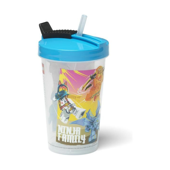 LEGO láhev s brčkem 0.5L - Ninjago modrá