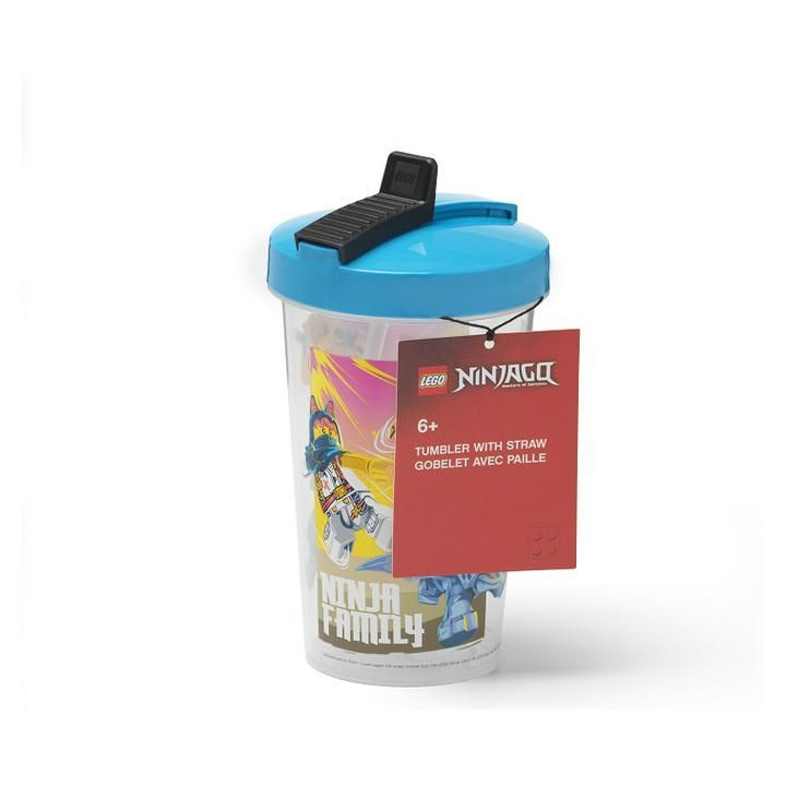 LEGO láhev s brčkem 0.5L - Ninjago modrá