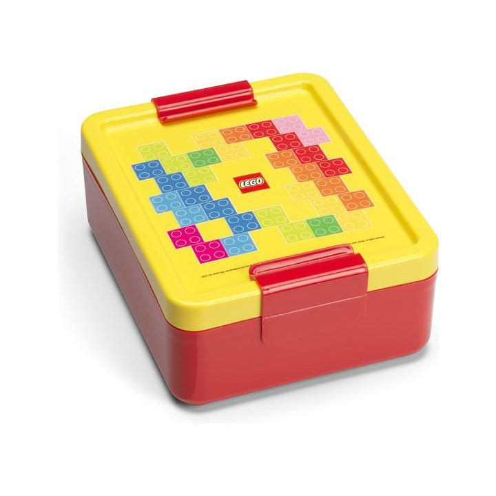 LEGO box na svačinu 170x135x69mm - Brick červený/žlutý