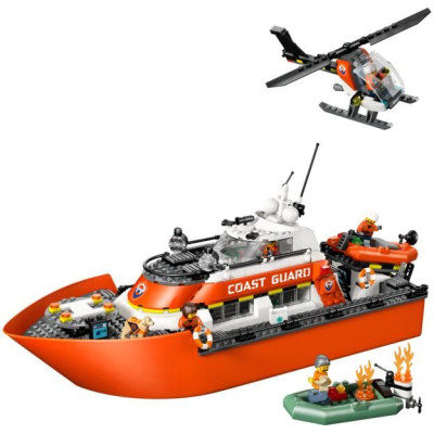 LEGO City - Záchranný člun pobřežní hlídky a vrtulník