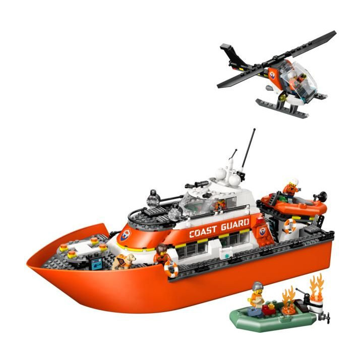 LEGO City - Záchranný člun pobřežní hlídky a vrtulník