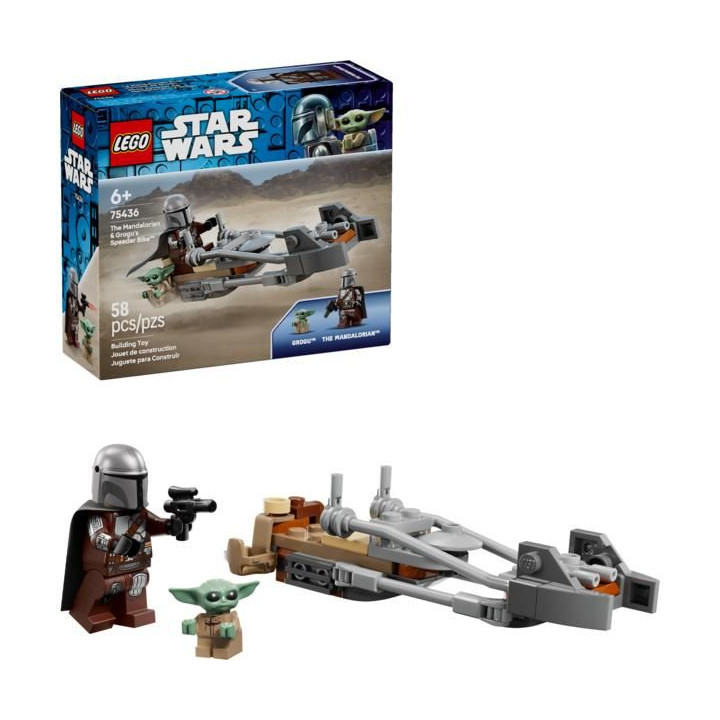 LEGO Star Wars - Mandalorian a Grogu a spídrová motorka