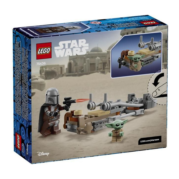 LEGO Star Wars - Mandalorian a Grogu a spídrová motorka