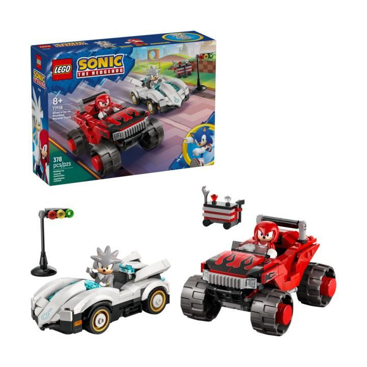 LEGO Sonic the Hedgehog - Silver a jeho auto vs. Knuckles a jeho monster truck