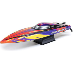 Rychlostní člun střední velikosti Proboat Sonicwake 24" s exkluzivní funkcí automatického otočení (Self-righting). Instalován je vodou chlazený střídavý motor 2500Kv a regulátor Spektrum 50A pro rychlost až 56 km/h. Vše potřebné je v balení - vč....