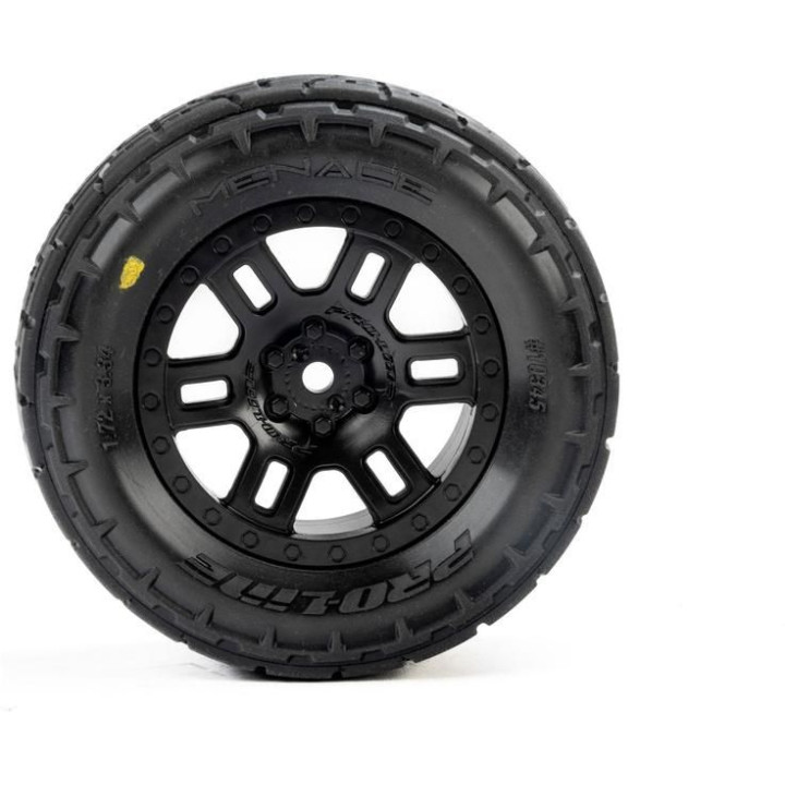 Pro-Line kolo 1:16 s pneu Menace, disk Split Six černý 12mm (2): Arrma Mini Kraton