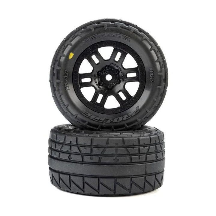 Pro-Line kolo 1:16 s pneu Menace, disk Split Six černý 12mm (2): Arrma Mini Kraton