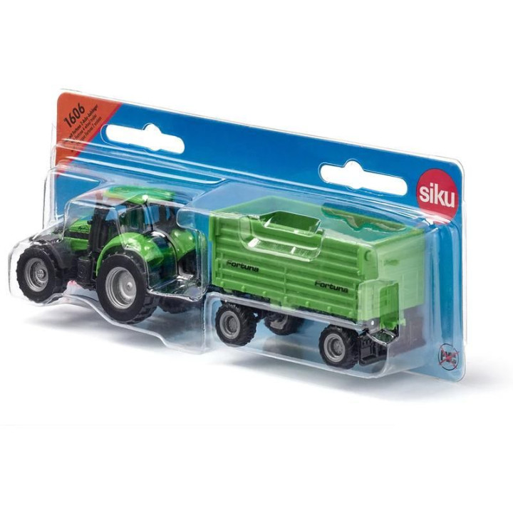 SIKU Blister - traktor DEUTZ-FAHR s vlečkou Fortuna