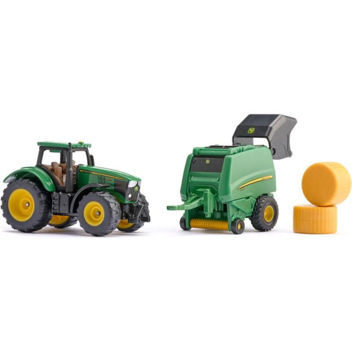 SIKU Blister - John Deere traktor s balíkovačkou