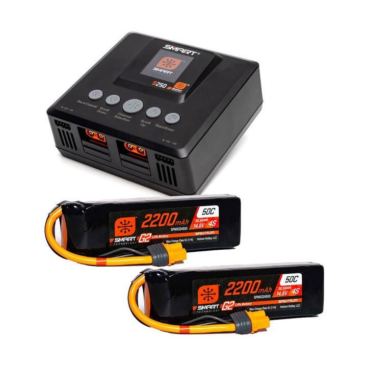 Spektrum Smart Powerstage G2 Air 4S 2200mAh IC3 2x, nabíječ S250