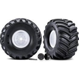 Traxxas kolo, disk bílý, pneu Terra Groove (pár)
