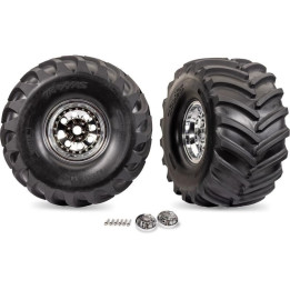 Traxxas kolo, disk chromovaný, pneu Terra Groove (pár)