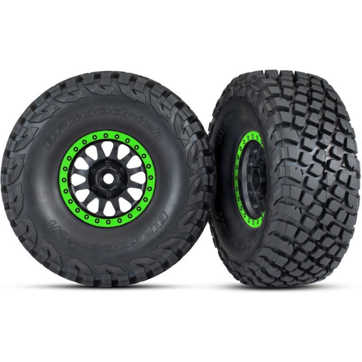 Traxxas kolo 3.2/2.2", disk Method Racing zelený, pneu Baja KR3 (2)