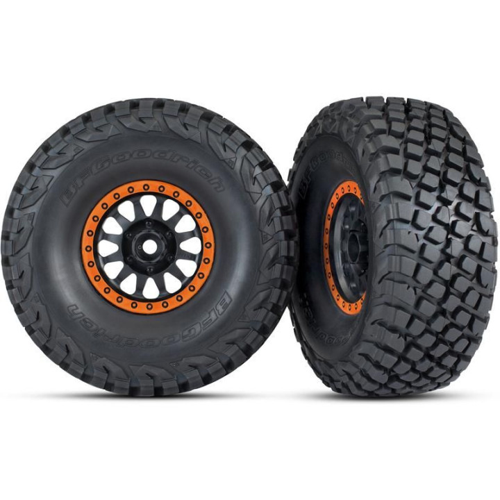 Traxxas kolo 3.2/2.2", disk Method Racing oranžový, pneu Baja KR3 (2)