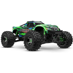Extrémně výkonný a odolný RC model auta Traxxas Maxx 1:8, ve vrcholné verzi Ultimate  s řadou hliníkových dílů, výkonnějším servem řízení, telemetrií a RC soupravou TQi s obsaženým Bluetooth modulem. Rychlost až 96 km/h. Instalovaná ramena Wide Maxx.